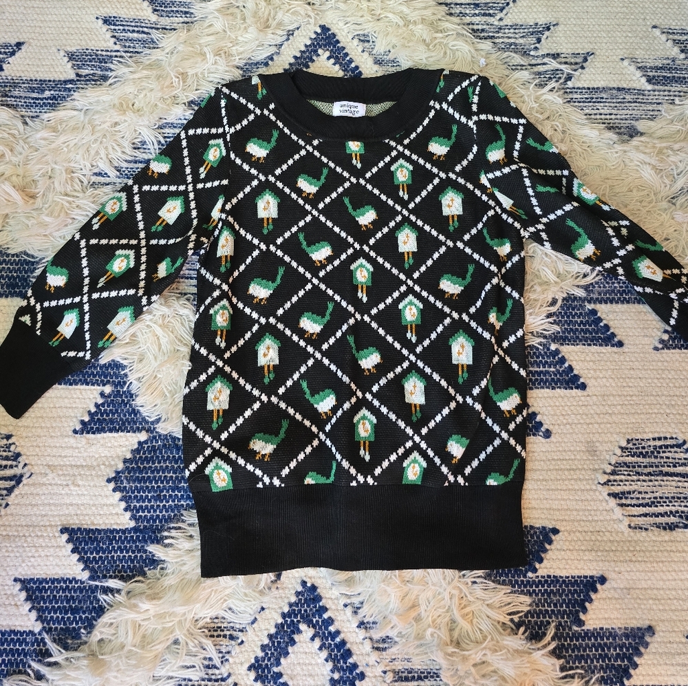 Cuckoo clock vintage style sweater